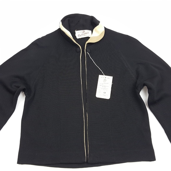 Vintage Cadillac New York Women's Cardigan Size 12 Black - Picture 2 of 4